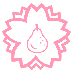 white flower and pear