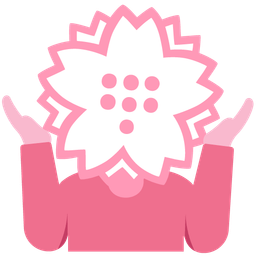 white flower and person shrugging