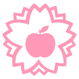 white flower and red apple