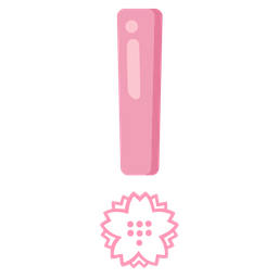 white flower and red exclamation mark