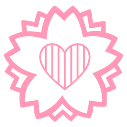 white flower and red heart