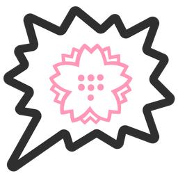 white flower and right anger bubble