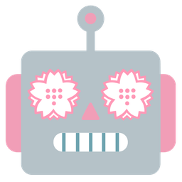 white flower and robot