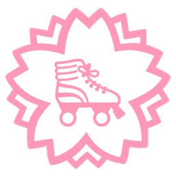 white flower and roller skate