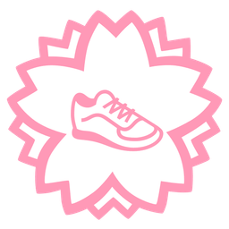 white flower and running shoe