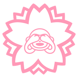 white flower and see-no-evil monkey