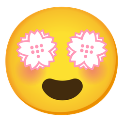 White flower and Smiling face with heart-eyes