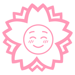 White flower and Smiling face