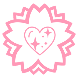 white flower and sparkling heart