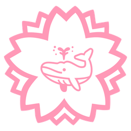 white flower and spouting whale