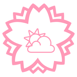 white flower and sun behind cloud