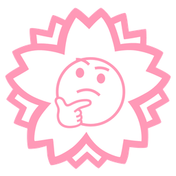 white flower and thinking face