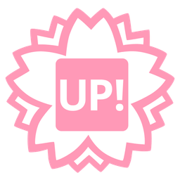 white flower and UP! button