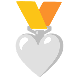 white heart and 1st place medal