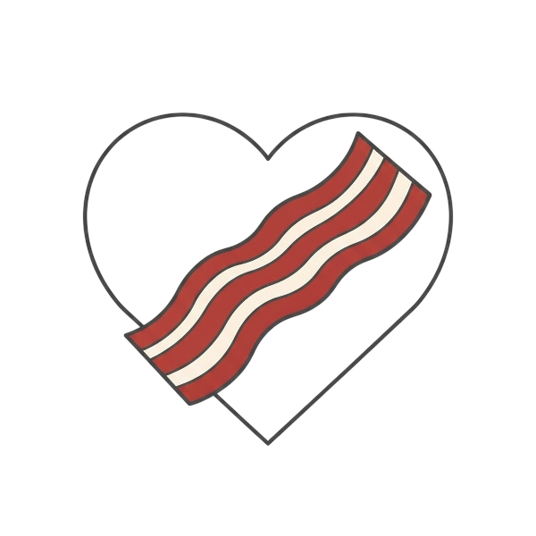 White heart and Bacon