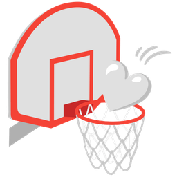 white heart and basketball