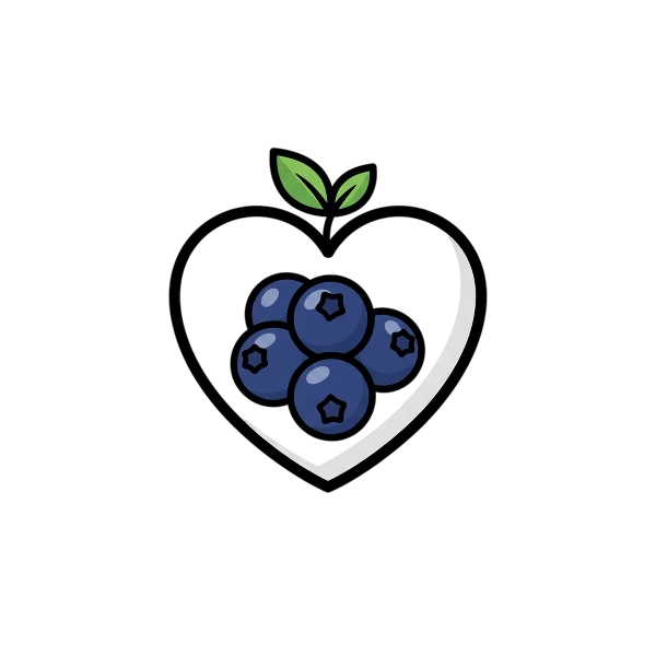 White heart and Blueberries