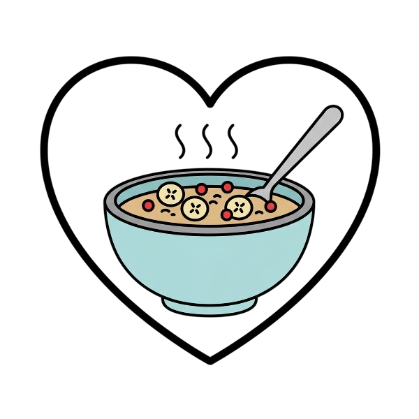 White heart and Bowl with spoon