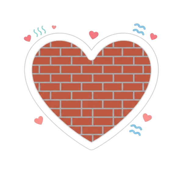 White heart and Brick