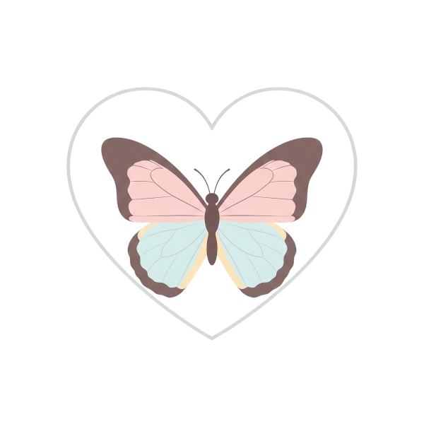 White heart and Butterfly