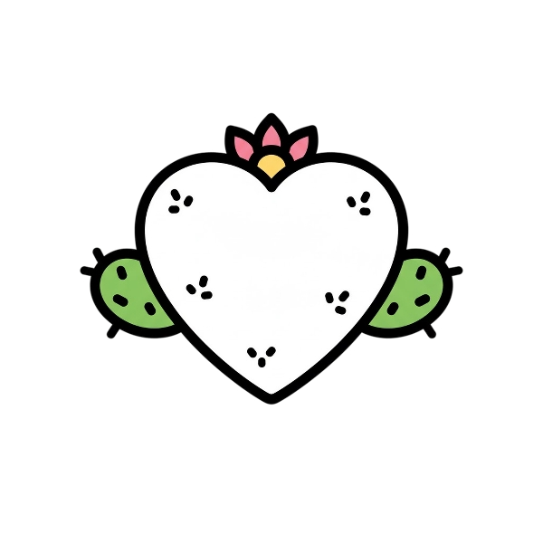 White heart and Cactus