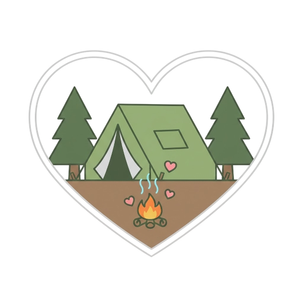 White heart and Camping