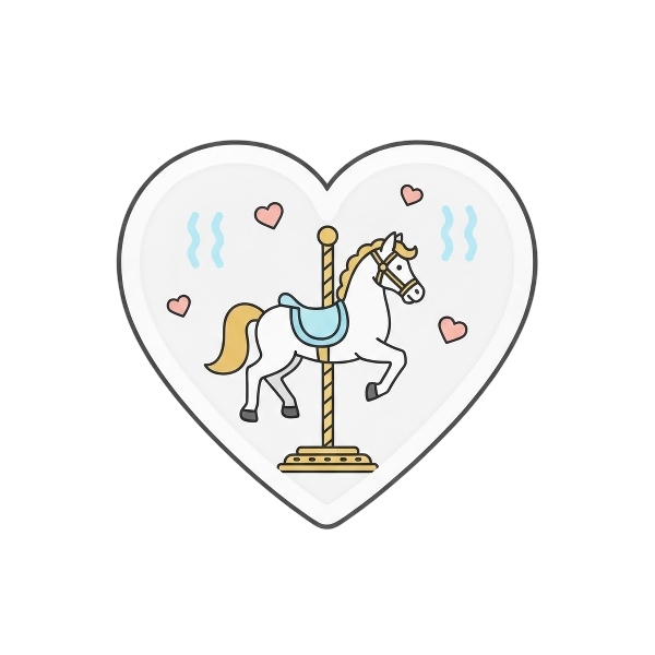 White heart and Carousel horse