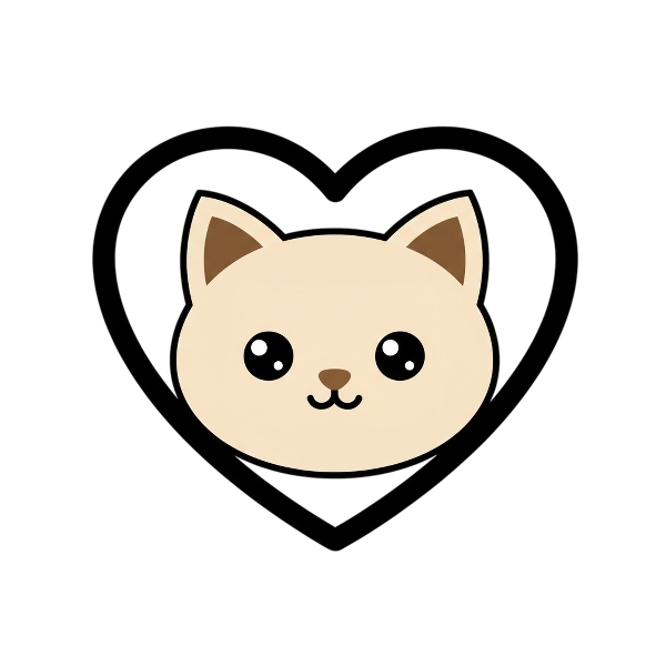 White heart and Cat face
