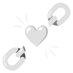 white heart and chains