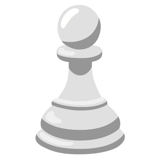 White heart and Chess pawn