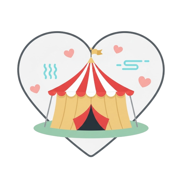 White heart and Circus tent