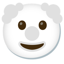 white heart and clown face