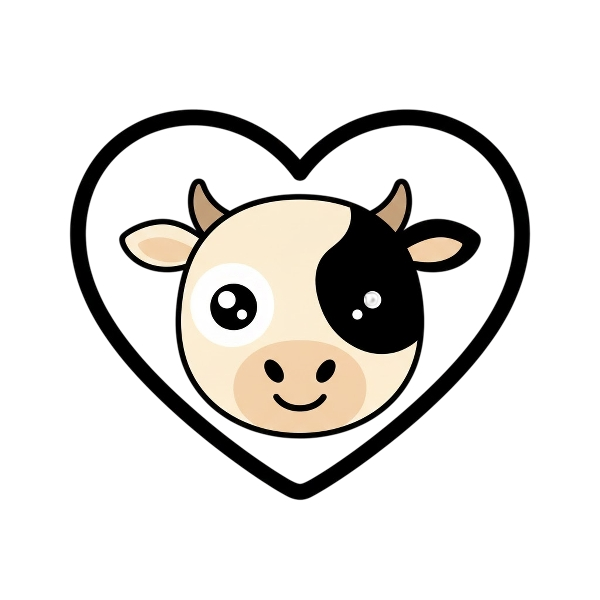 White heart and Cow face