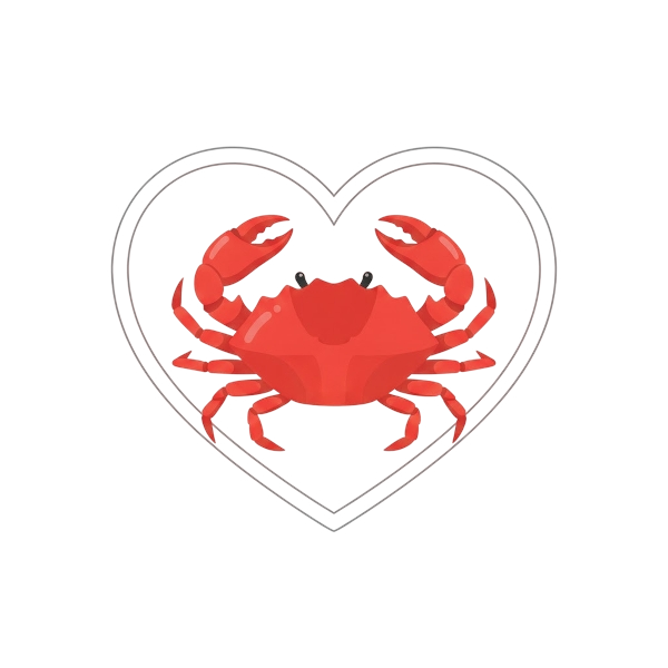 White heart and Crab