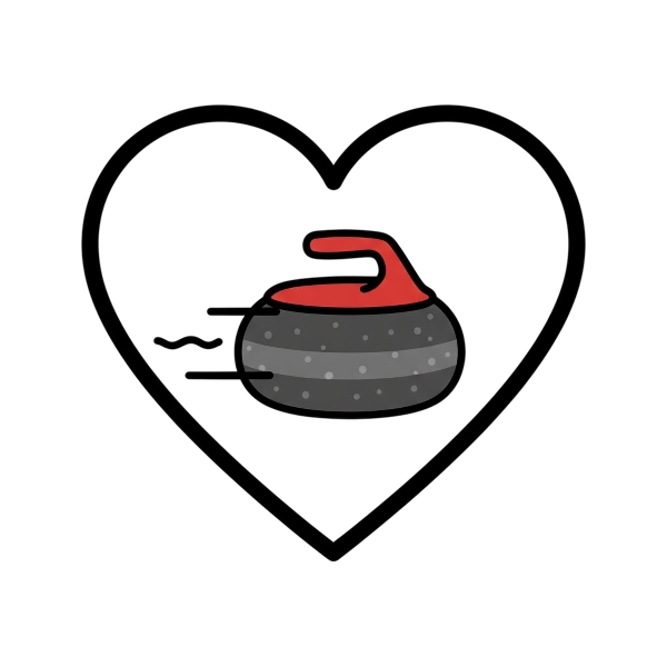 White heart and Curling stone