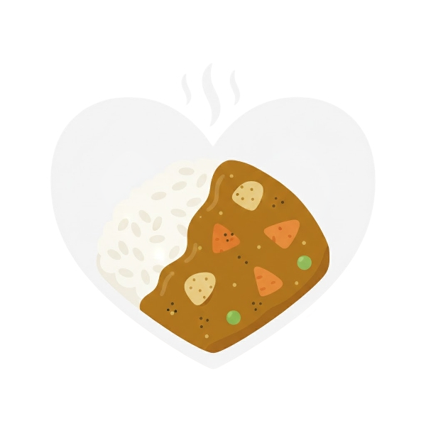 White heart and Curry rice