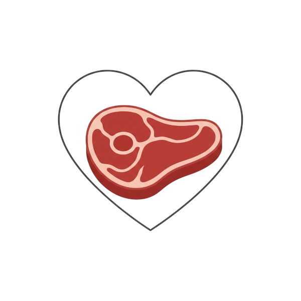 White heart and Cut of meat