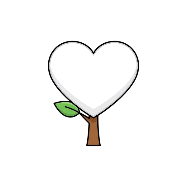 White heart and Deciduous tree