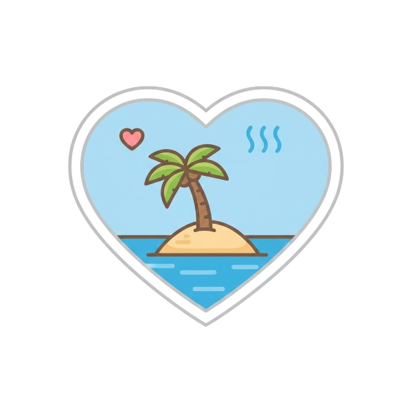 White heart and Desert island