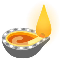 white heart and diya lamp
