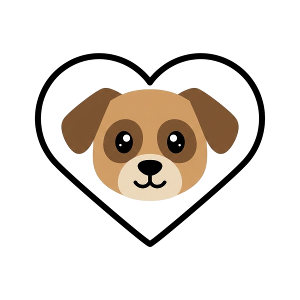 White heart and Dog face