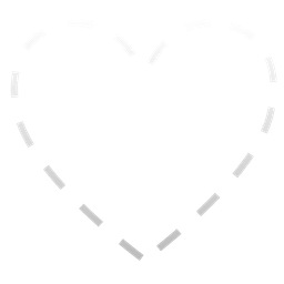 white heart and dotted line face