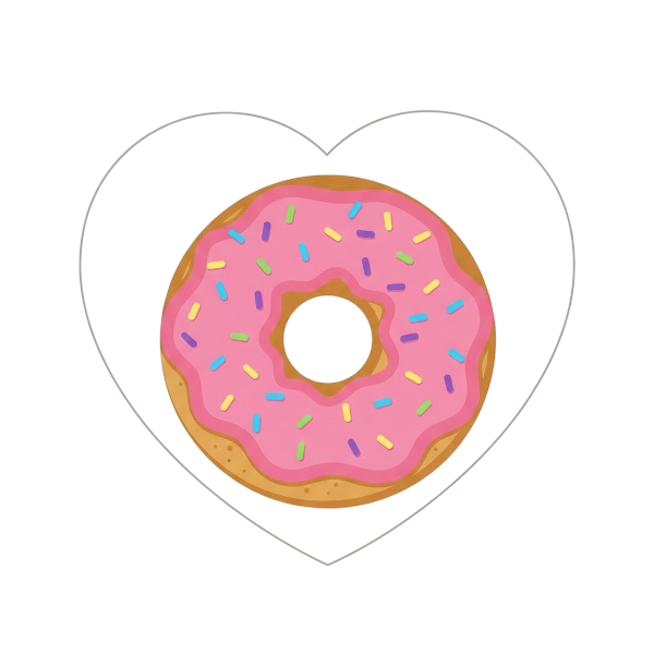 White heart and Doughnut