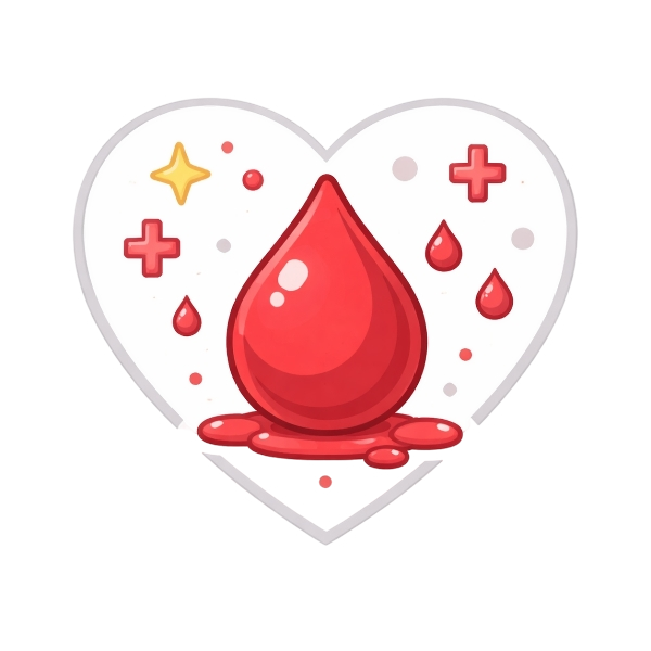 White heart and Drop of blood