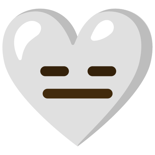 White heart and Expressionless face