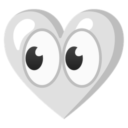 white heart and eyes