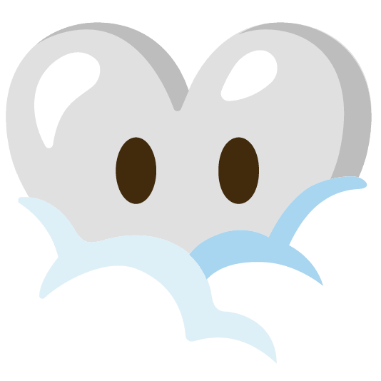 White heart and Face in clouds
