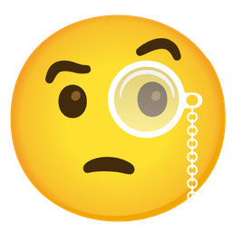 white heart and face with monocle