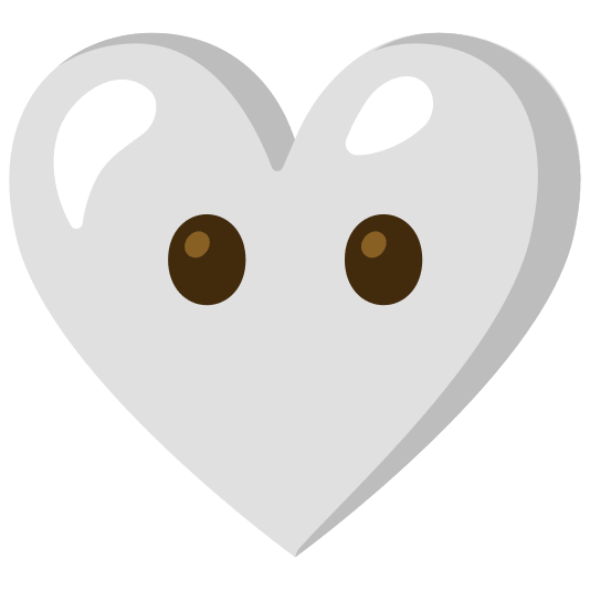 White heart and Face without mouth