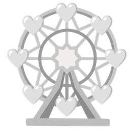 white heart and ferris wheel